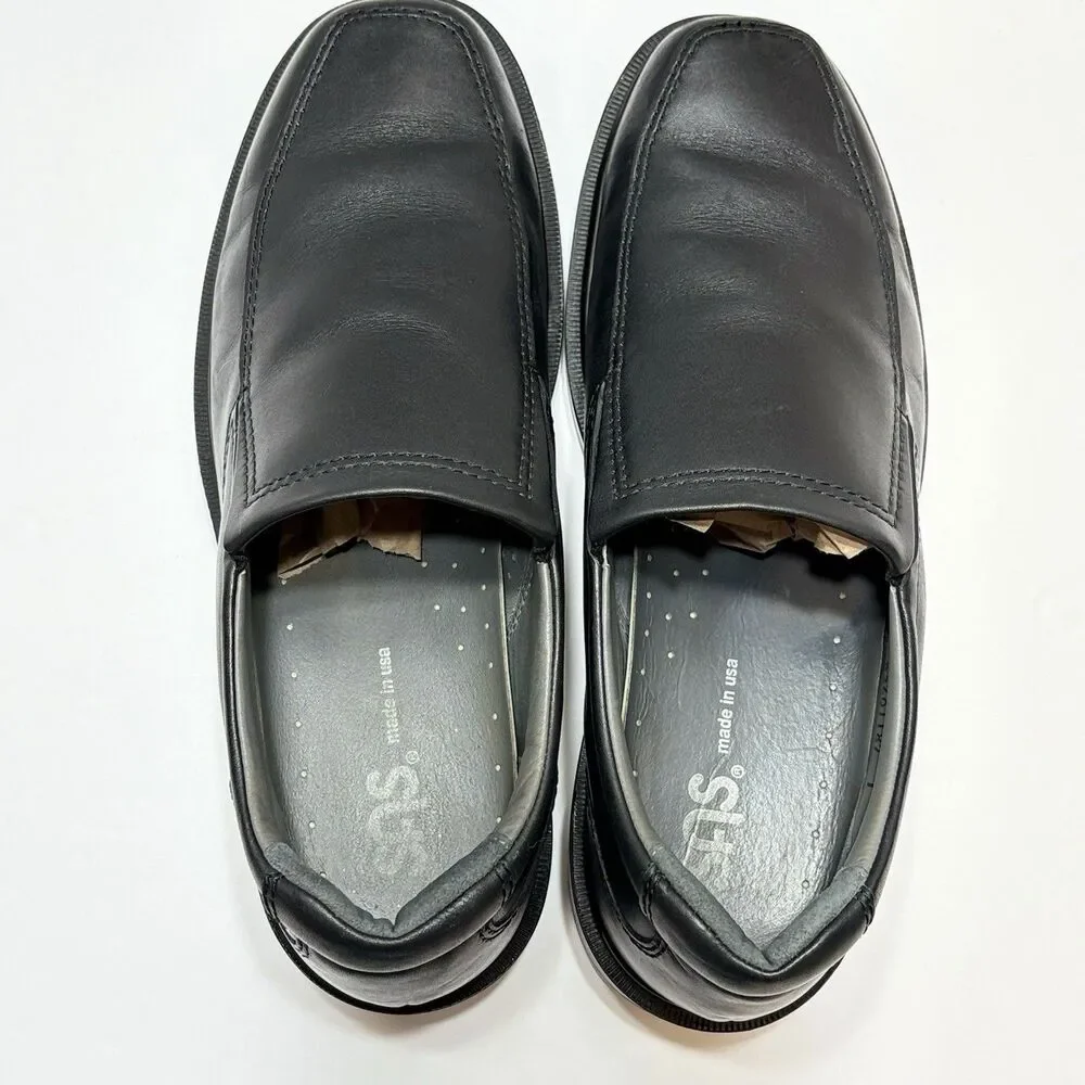 Sas Diplomat Slip-on Loafer Shoes Mens 12M Black Leather Dadcore Business